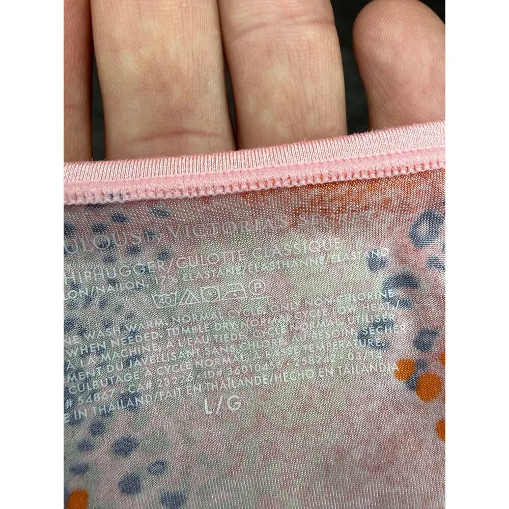 Victoria’s Secret Fabulous Hiphugger Pink Animal Print Panty Large 2014